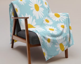 Retro Daisy Throw Blanket for Comfy and Cozy Gift, Mother’s Day Gift