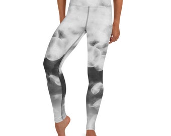 Ombré white and black jellyfish Yoga Leggings