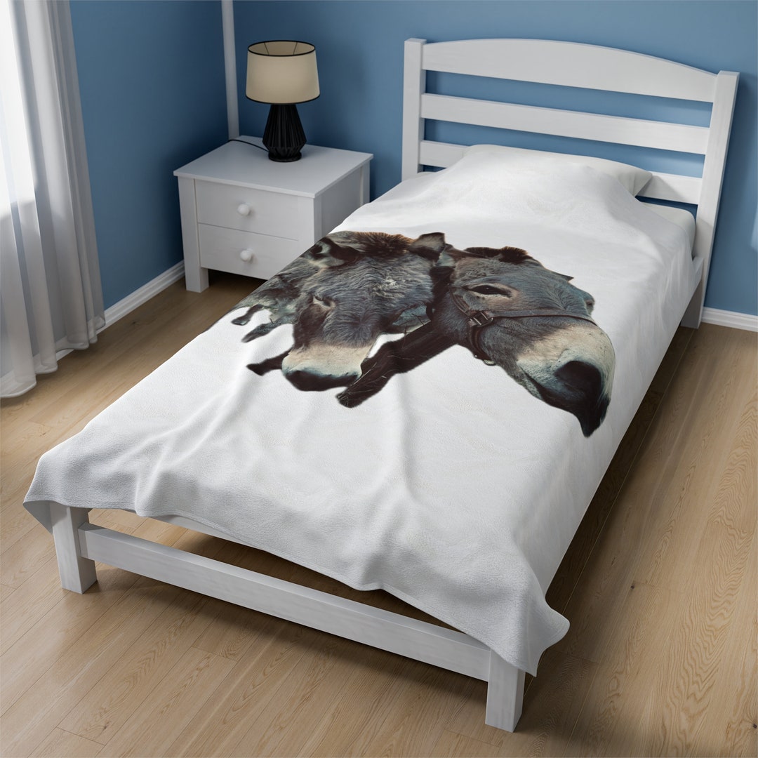 Donkeys Velveteen Plush Blanket for Donkey Lover Etsy