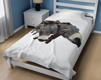 Donkey-Themed Plush Blanket – Snuggle Up in Style & Comfort - Donkey Lover or Farm Animal Lover Gift