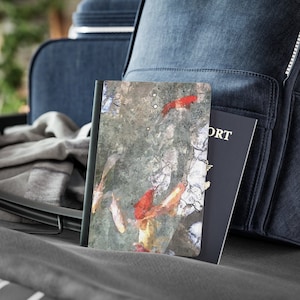 Grey and Orange Koi Fish Passport Cover/Unique Passport Cover/Koi Fish Passport Cover/Japanese Inspired Passport Cover/Travel