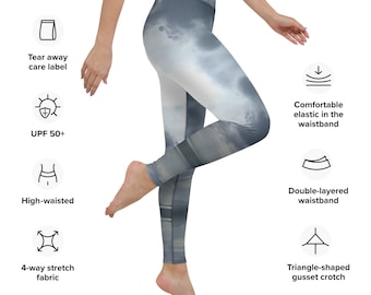 Blue Cloud Yoga Pants- Legging - Natures Tye Dye for Yoga, Workout, Lounging