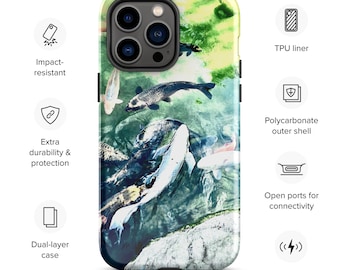 Koi Fish Tough Case for iPhone® - Koi lover and nature lover gift, gift of harmony & happiness, back to school gift for student or teacher
