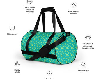 Flower Power print gym bag - Yoga Bag - Paddle Board Bag - Fun Gift for All