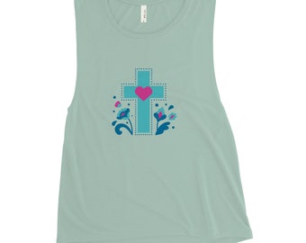 Cross Ladies’ Muscle Tank - Choose Faith