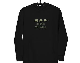 Introvert Spirit Animal Unisex Hoodie Turtle - Introvert gift, Turtle Lover Gift