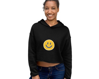 Smile Crop Hoodie - Fun fashion - Gift of Smiles - Smiles for all - Super Comfy Fashion/Gift