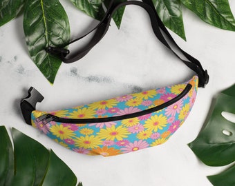 Fanny Pack retro 60’s/70’s inspired flowers/hands free eye candy - gift for Mothers Day