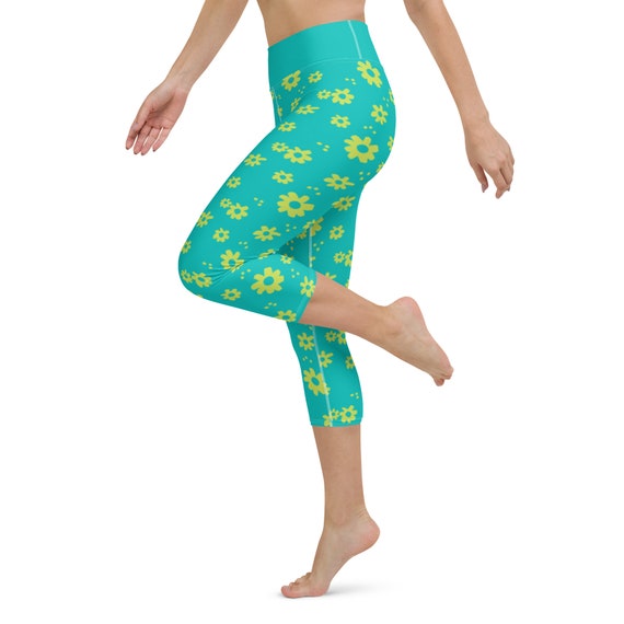 Flower Power Yoga Capri Leggings Fun Yoga Pants Paddleboard Pants  Loungewear Feel Good and Look Good in These Super Comfy Pants 