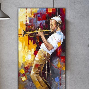 Cellist Jewish Musician, Contemporary Art Canvas Print/ Gadi Dadon/ Jewish Gifts/ Rolled Canvas/ Modern Jewish Art Israeli Artist