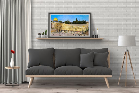Jerum Western Wall Art Paper Canvas Print Judaica