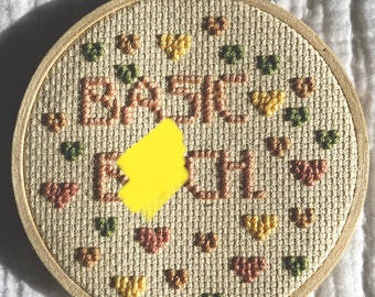 Basic B&@ch 4” embroidery hoop cross stitch