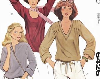 McCall’s 6426 Misses 'Knit Tops Schnittmuster - Größe S (10-12) - 1978
