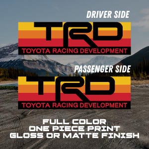 Toyota TRD 12 inch heritage stack full color print, fits 2024-2027 Tacoma