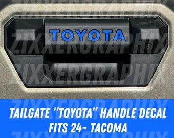 x2 24+ Toyota Tacoma Tailgate Handle vinyl decal, custom colors, 2024 2025
