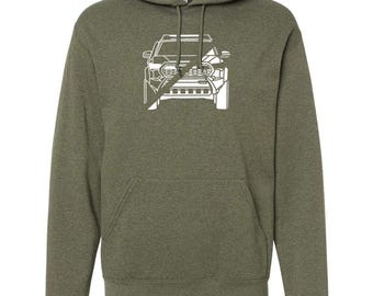 24-26 Tacoma Split Front Print Hooded Sweatshirt outline Hoodie TRD offroad yota