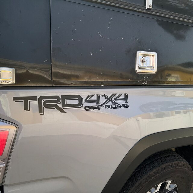 Par de calcomanías de vinilo pegatinas 4X4 Tacoma Toyota TRD todoterreno  camión puertas laterales fragmentos estilo