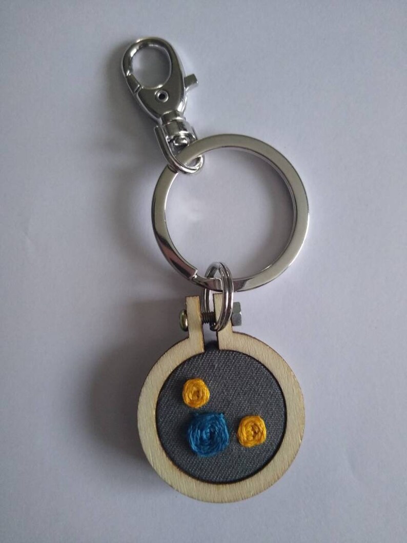 Mini Embroidery Hoop Keychains Hand Embroidered Etsy