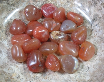 6 Carnelian Tumbled Stones - Item 170