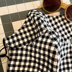 B&W Checkered Adult Face Mask
