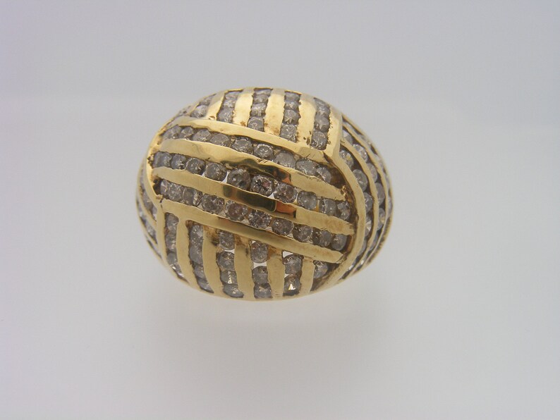 Ladies Round Cut Diamond Cluster Ring Yellow Gold 2.50 Carat T.W