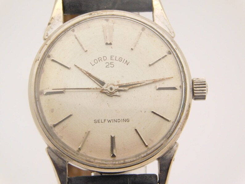Vintage Men Lord Elgin Wrist Watch 10K White Gold Filled Etsy
