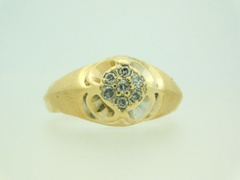 0.15 carat t.w man/'s round cut diamond cluster ring 10k yellow gold #38972