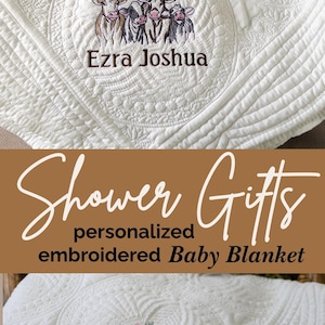 Personalisierte Baby-Decke Geschenk für Neugeborene Mädchen Individuell gestickter Name Quilt Cotton Heirloom-Andenken für Babyparty-Kinderzimmerbettwäsche Bild 9