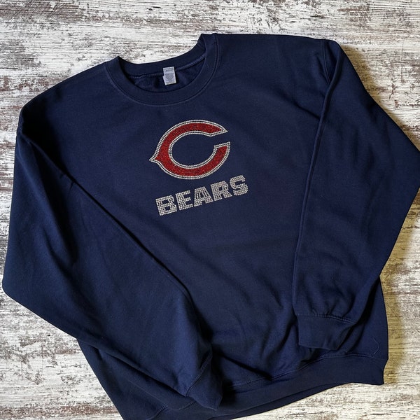 Chicago Bears Rhinestone Sweatshirt - Crew Neck