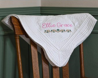 Personalisierte Baby Quilt von Großeltern individuell gestickte Name Decke Neugeborenen Andenken Erbstück Baby Shower Geschenk Kinderzimmer Bettwäsche Dekor