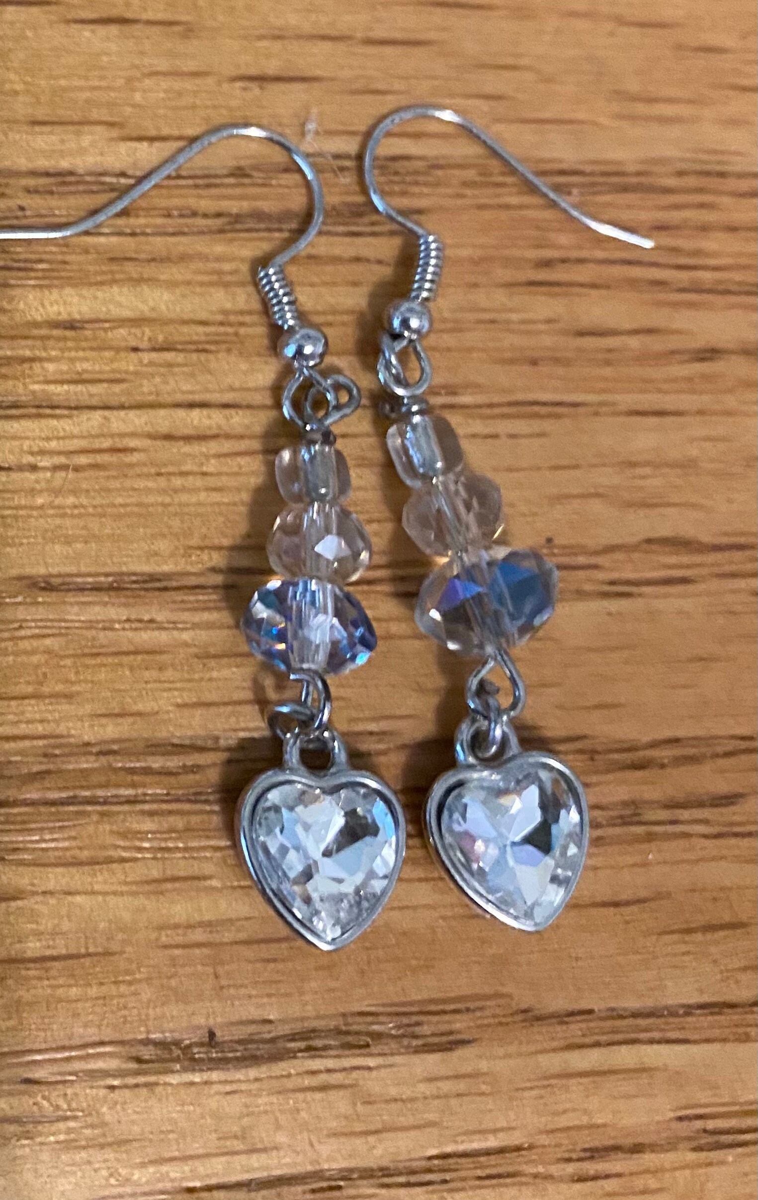 Custom Swarovski Crystal Heart Earrings