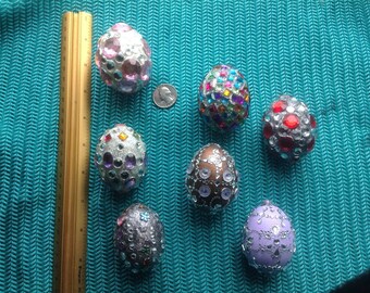 Huevos de Pascua Huevos de Ostara enjoyados Huevos de Pascua, huevos de gallina realmente ahuecados enjoyados estilo Fabergé