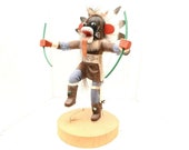 Navajo Hopi HAND CARVED 18 quot LARGE White Warrior Kachina Doll Sculpture figure