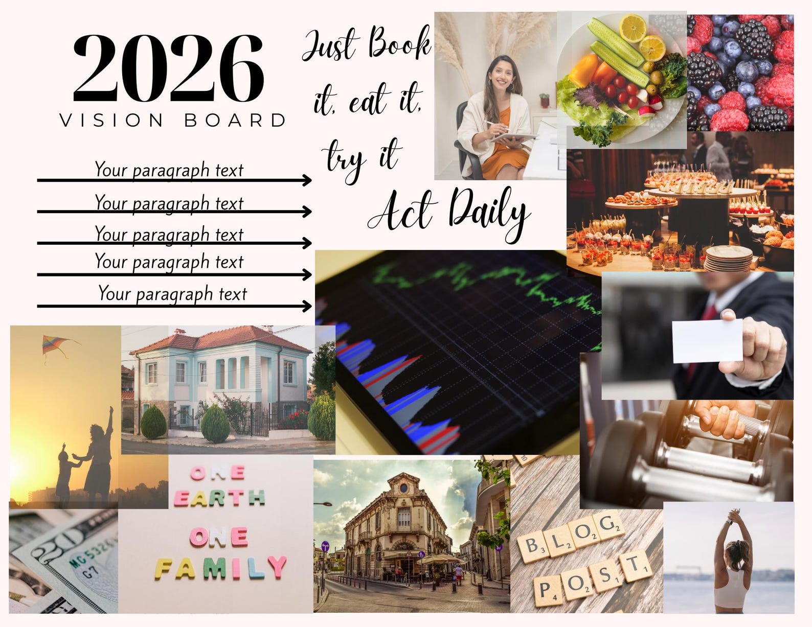 2026 Digital Vision Board Template | PDF Fillable & Canva Editable ...