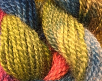 Super soft angora and wool blend sport weight, hand-dyed, 100 yard hanks