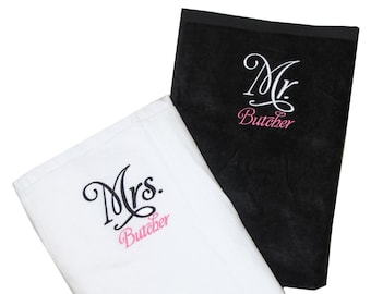 Mr. and Mrs. Personalized Beach Towels, Custom Wedding Gift Idea, His and Hers Honeymoon Gift, Newlywed towel set, Gifts for the couple idea