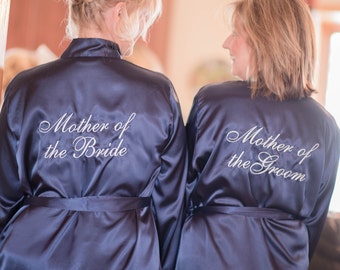 Mother of the Bride Robe & Mother of the Groom Robe Set, Set of 2 Mother of the bride and Mother of the Groom satin robe, satin bridal robe