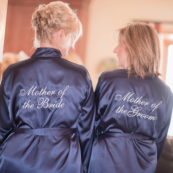 Mother of the Bride Robe & Mother of the Groom Robe Set, Set of 2 Mother of the bride and Mother of the Groom satin robe, satin bridal robe