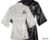 Personalized Mr. Mrs. Satin Robe Set, monogrammed bride and groom robes, couples wedding robes, matching satin robes, engagement gift idea