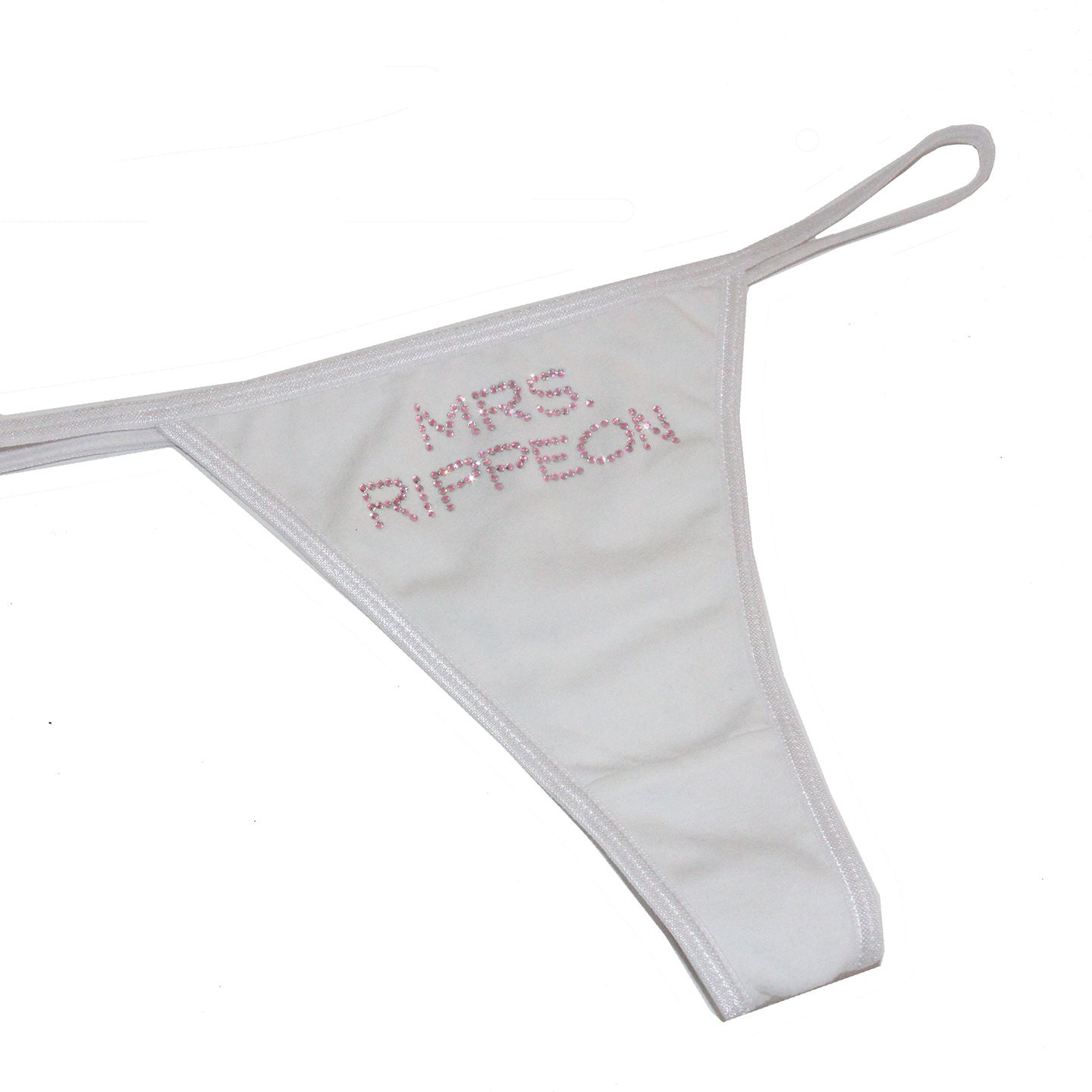 Personalized Mrs. Crystal Thong, Crystal Bridal Lingerie