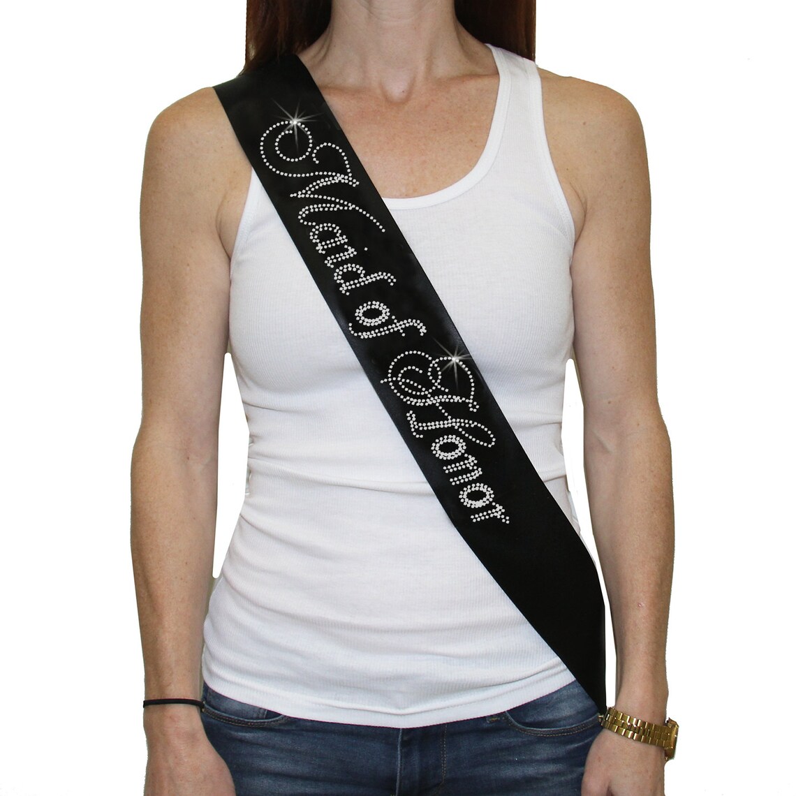 Maid of Honor Crystal Sash Bridal Sash Maid of Honor Sash Etsy