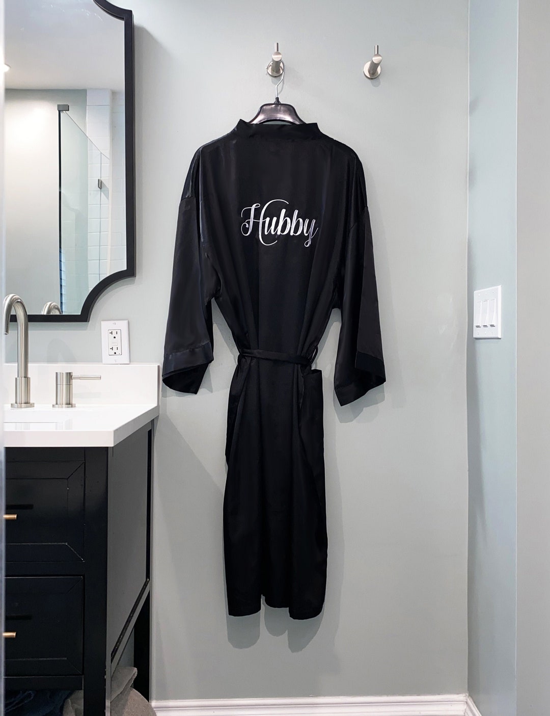 Hubby Robe, Mens Satin Kimono Robe, Groom Robe, Husband to Be, Hubby ...