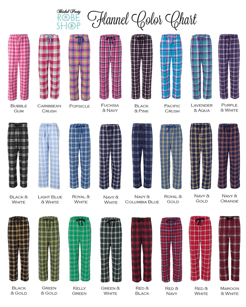 Flannel Pajama Pants personalized with your Mr and Mrs name Etsy