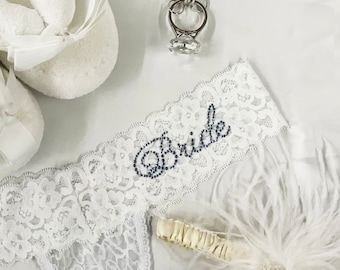 Bride Lace Wedding Thong, Bridal Thong, Bride Underwear, White Lace Underwear for Bride to Be, Bedazzled Lace Bride Thong, Wedding Day Thong