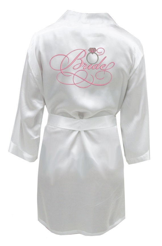Bride Robe, satin bridal robe, bridal shower gift idea, getting ready robe, wedding lingerie, bridal lingerie, bridal kimono robe, gift idea