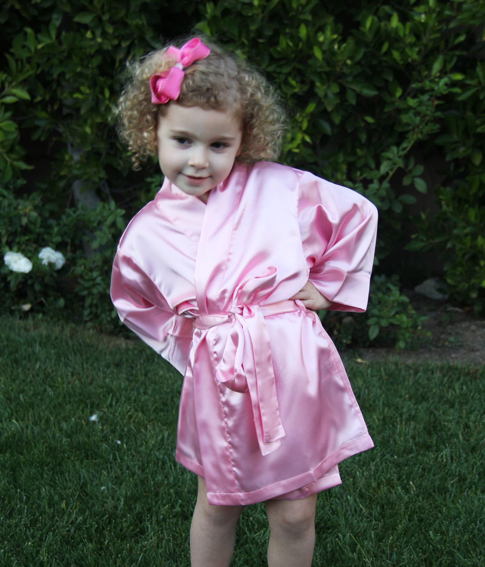 Flower Girl Crystal Rhinestone Robe Flower Girl Satin Robe Etsy