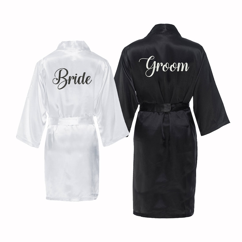 Bride & Groom Robes, Monogrammed Bride and Groom Robe Set, Couples ...
