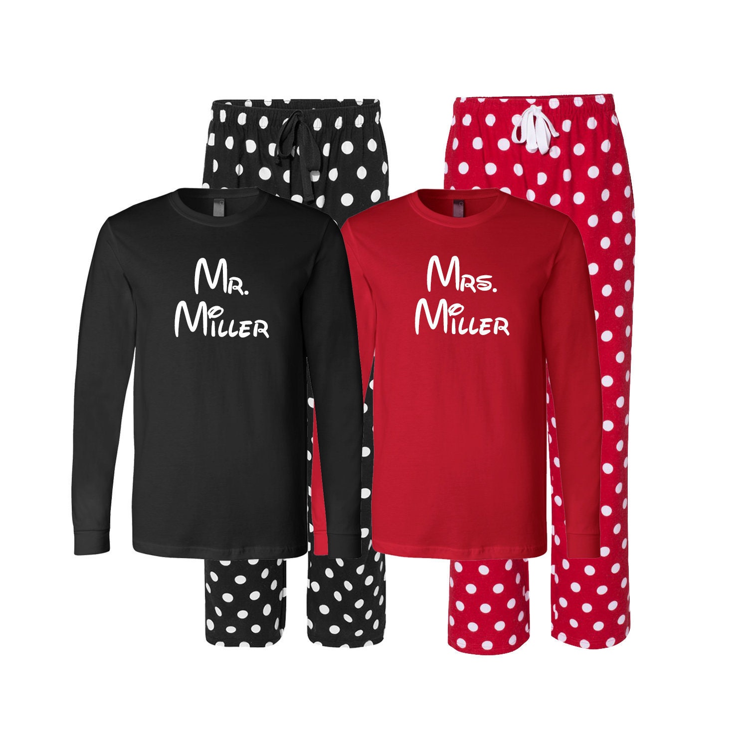Disney Matching Couples Pajamas Custom Mr and Mrs Pajamas | Etsy