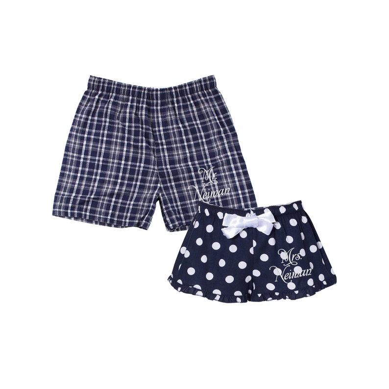 Personalized Mr and Mrs Boxer Short Set Flannel Boxers Etsy