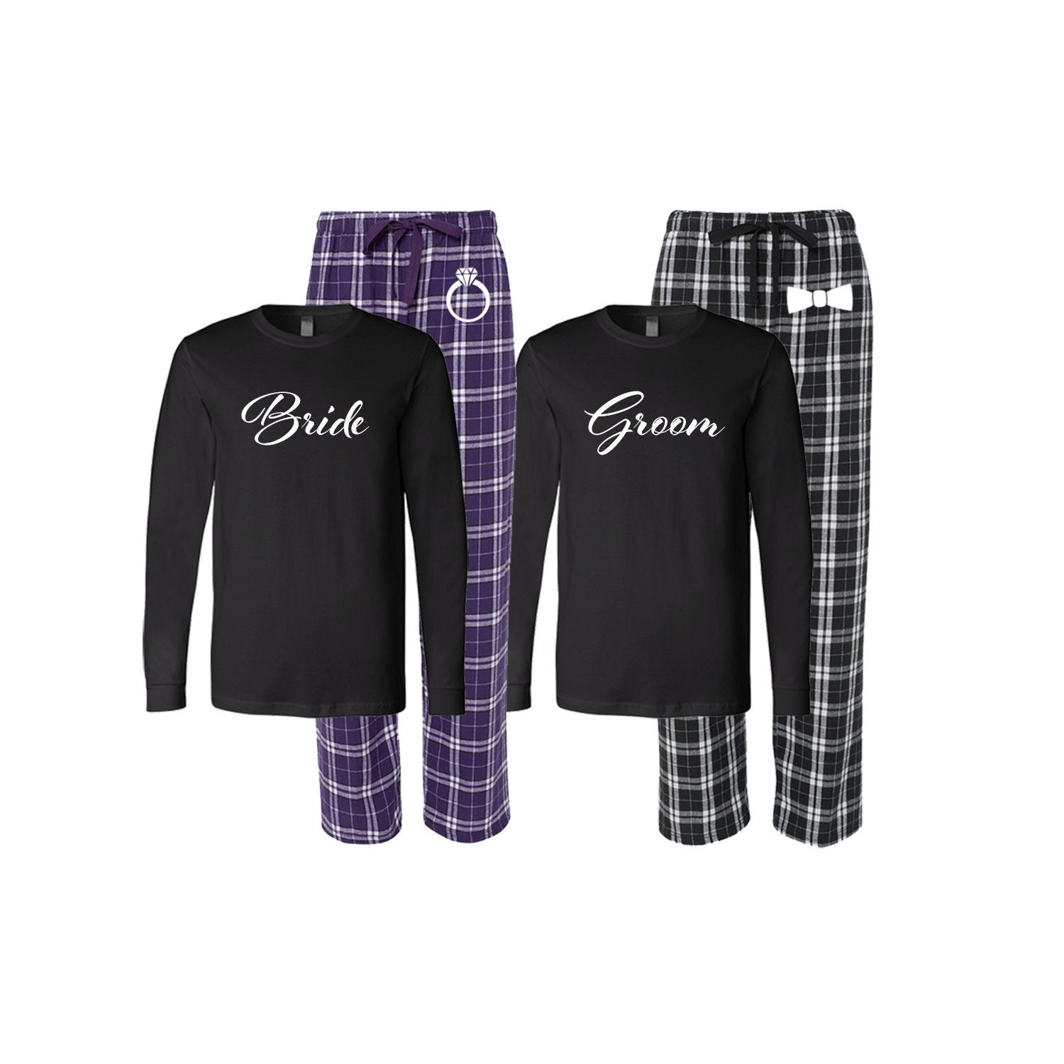 Bride and groom matching pajamas sales